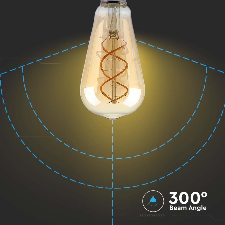 Светодиодная лампочка с регулированием яркости FILAMENT ST64 E27/4,8W/230V 1800K