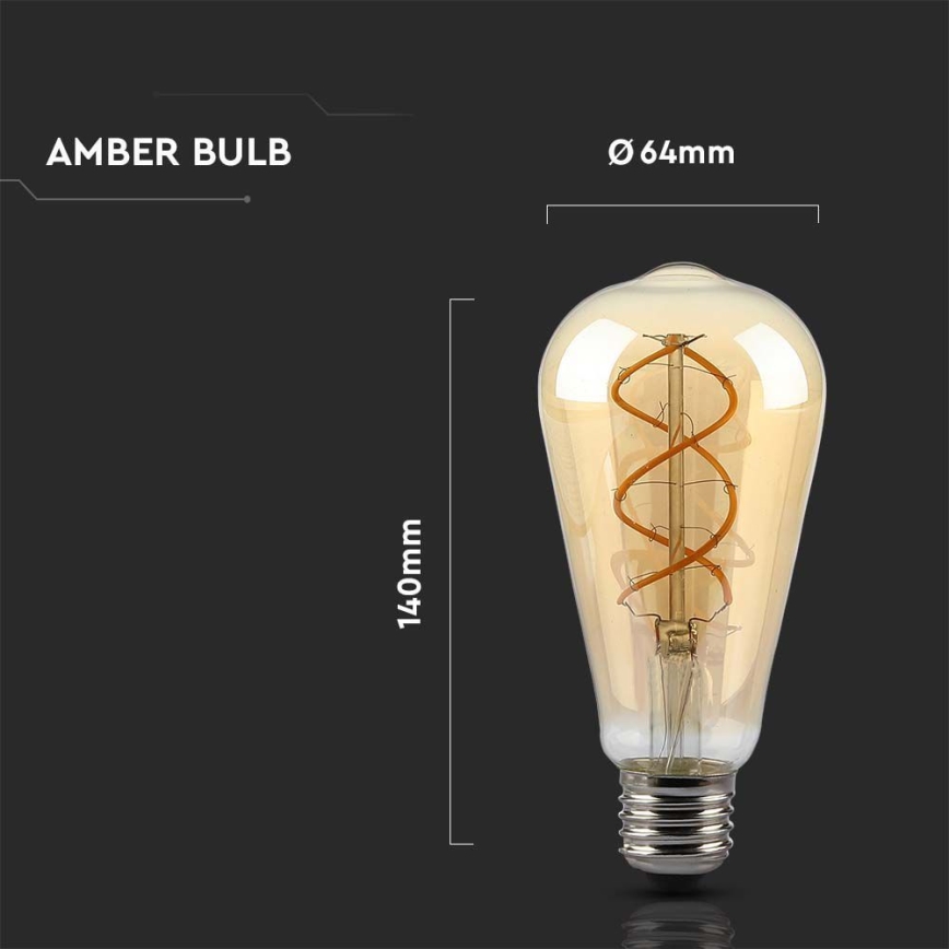 Светодиодная лампочка с регулированием яркости FILAMENT ST64 E27/4,8W/230V 1800K