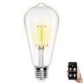Светодиодная лампочка с регулированием яркости FILAMENT ST64 E27/6W/230V 2700-6500K Wi-Fi - Aigostar