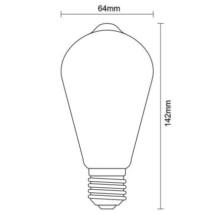 Светодиодная лампочка с регулированием яркости FILAMENT VINTAGE ST64 E27/12W/230V 2000K