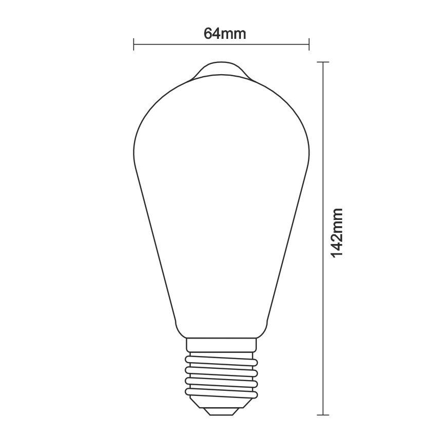 Светодиодная лампочка с регулированием яркости FILAMENT VINTAGE ST64 E27/12W/230V 2000K