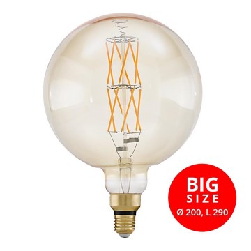 Светодиодная лампочка с регулированием яркости G200 E27/8W/230V 2100K - Eglo 11687