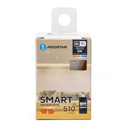 Светодиодная лампочка с регулированием яркости GU10/6W/230V 2700-6500K Wi-Fi - Aigostar