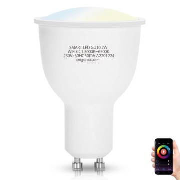 Светодиодная лампочка с регулированием яркости GU10/7W/230V 3000-6500K Wi-Fi - Aigostar