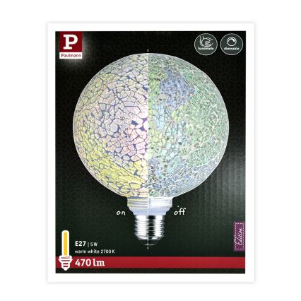 Светодиодная лампочка с регулированием яркости MOSAIC G125 E27/5W/230V 2700K - Paulmann 28745