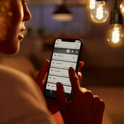 Светодиодная лампочка с регулированием яркости Philips Hue WHITE FILAMENT G93 E27/7,2W/230V 2100K