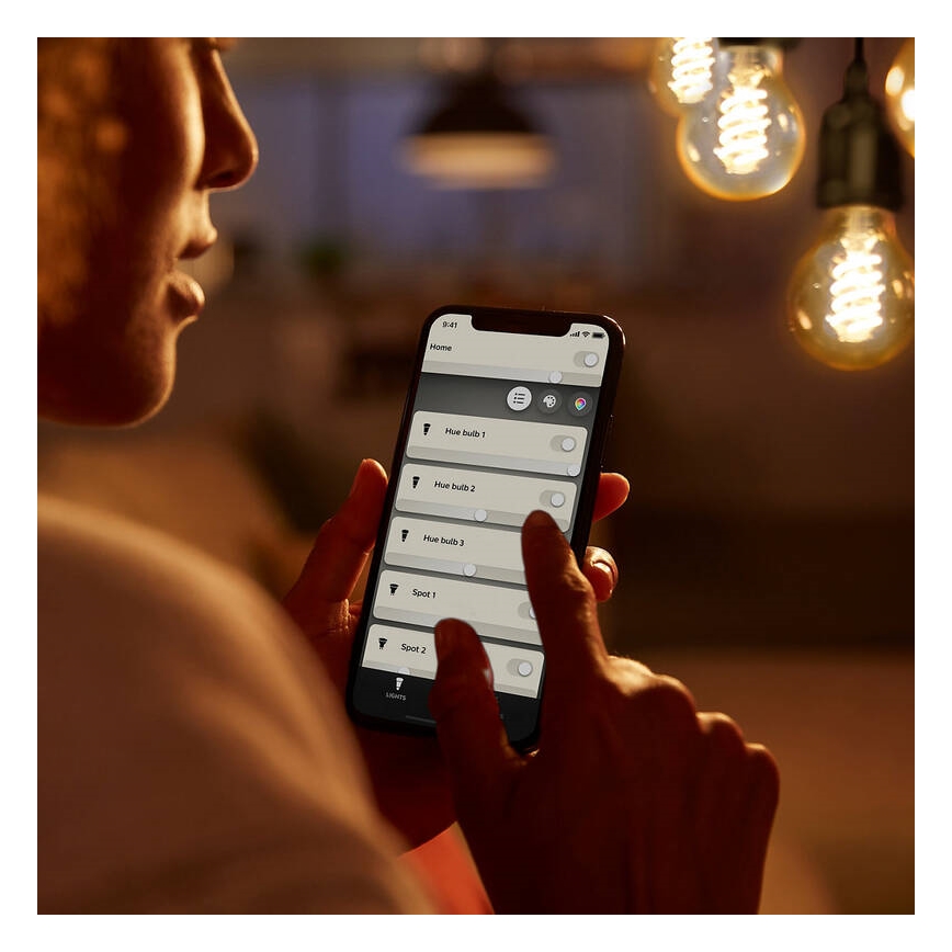 Светодиодная лампочка с регулированием яркости Philips Hue WHITE FILAMENT G93 E27/7,2W/230V 2100K