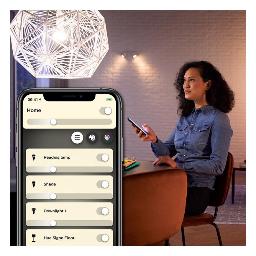 Светодиодная лампочка с регулированием яркости Philips Hue WHITE FILAMENT ST64 E27/7W/230V 2100K
