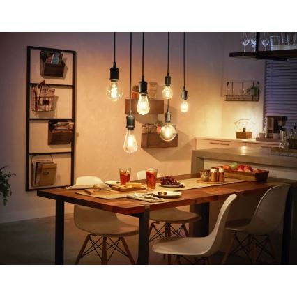 Светодиодная лампочка с регулированием яркости Philips Hue WHITE FILAMENT ST64 E27/7W/230V 2100K