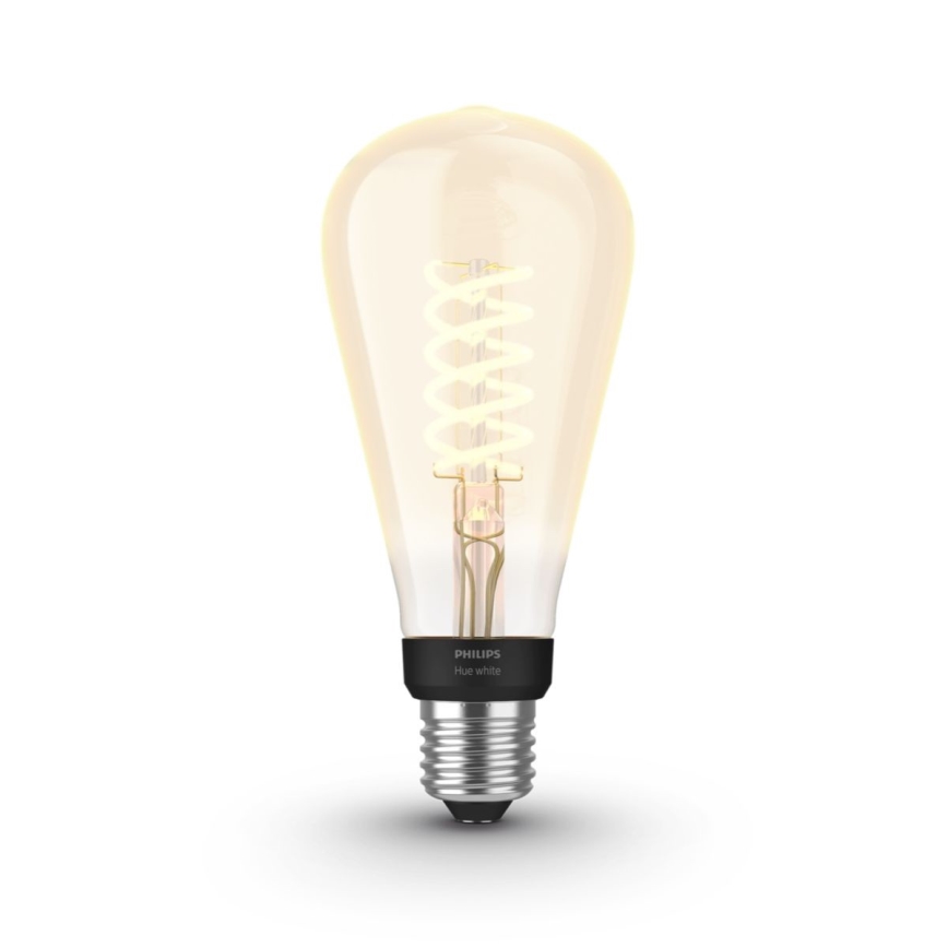 Светодиодная лампочка с регулированием яркости Philips Hue WHITE FILAMENT ST72 E27/7W/230V 2100K