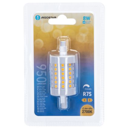 Светодиодная лампочка с регулированием яркости R7s/8W/230V 2700K - Aigostar