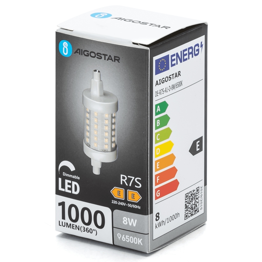 Светодиодная лампочка с регулированием яркости R7s/8W/230V 6500K - Aigostar