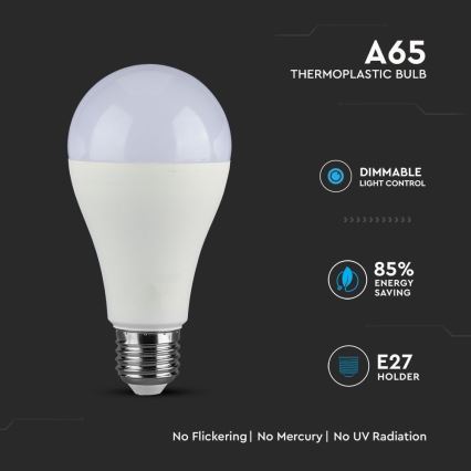 Светодиодная лампочка с регулированием яркости SAMSUNG CHIP A65 E27/17W/230V 4000K