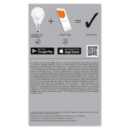 Светодиодная лампочка с регулированием яркости SMART+ E14/5W/230V 2700K Wi-Fi - Ledvance