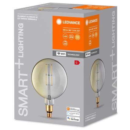 Светодиодная лампочка с регулированием яркости SMART+ GLOBE G200 E27/6W/230V 2500K Wi-Fi - Ledvance