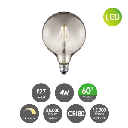 Светодиодная лампочка с регулированием яркости VINTAGE EDISON G125 E27/4W/230V 2700K