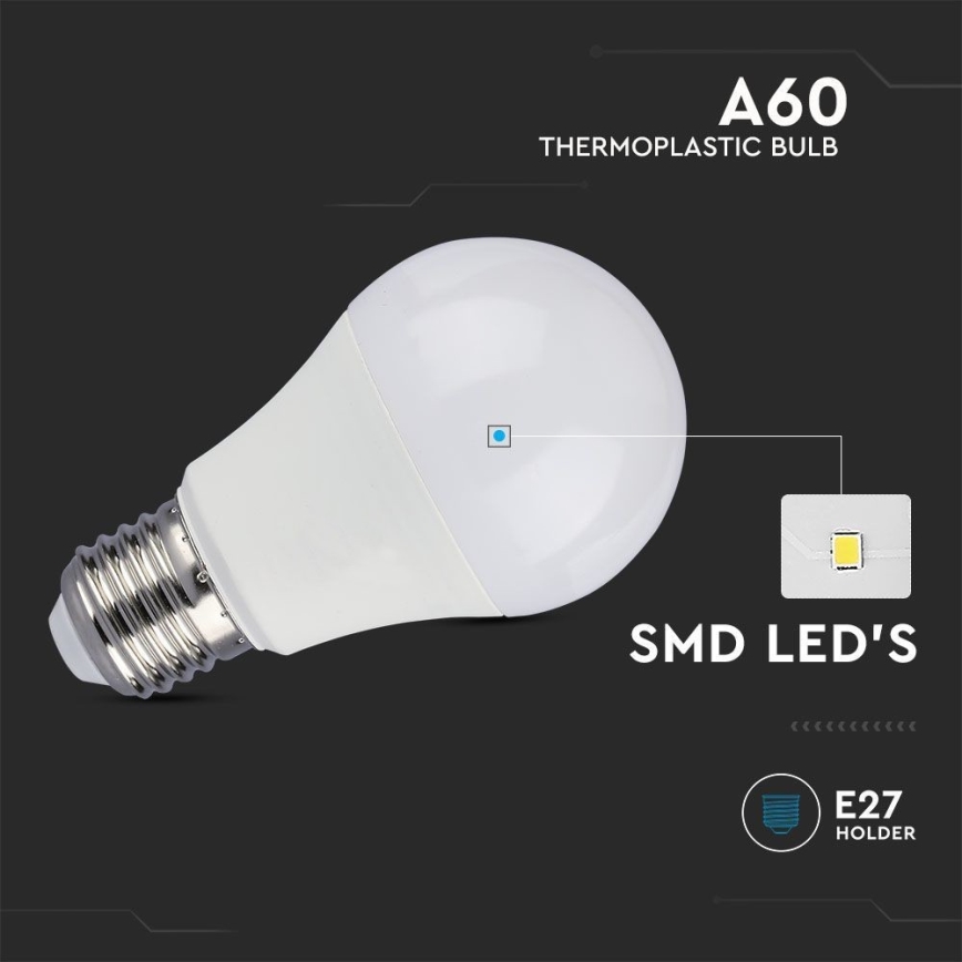 Светодиодная лампочка SAMSUNG CHIP A60 E27/8,5W/230V 4000K