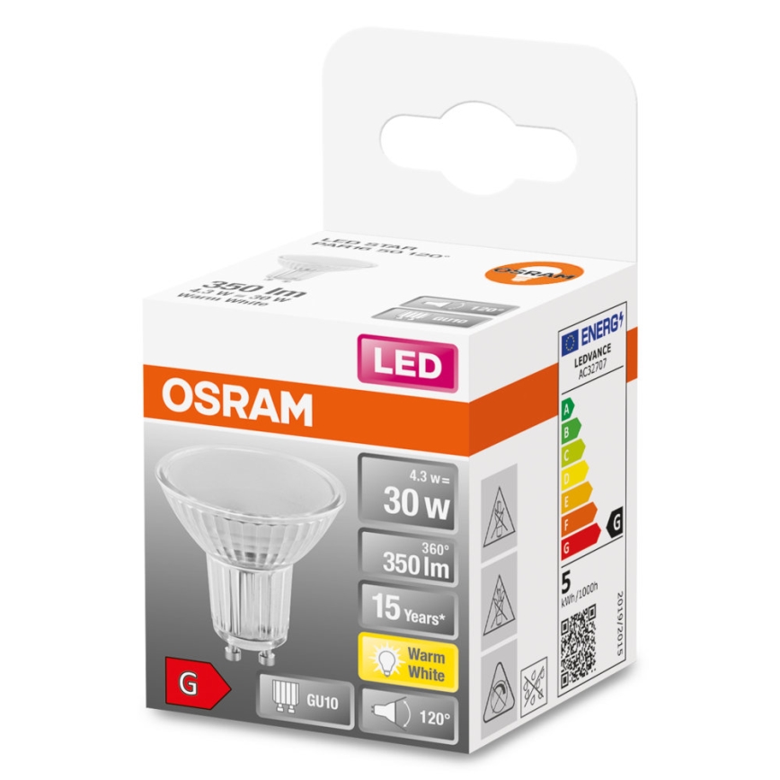 Светодиодная лампочка STAR PAR16 GU10/4,3W/230V 2700K 120° - Osram