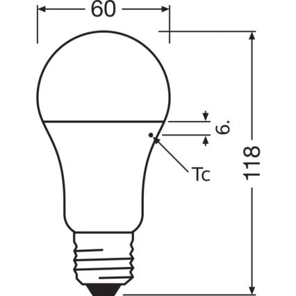 Светодиодная лампочка VALUE A100 E27/13W/230V 4000K - Osram