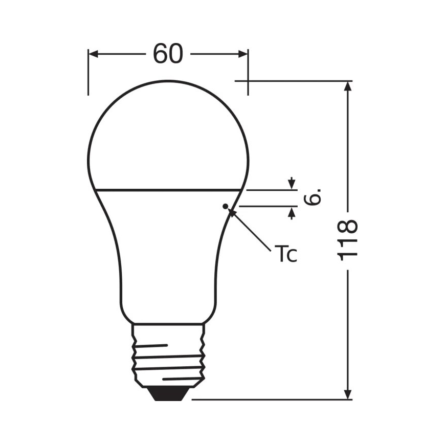 Светодиодная лампочка VALUE A100 E27/13W/230V 4000K - Osram