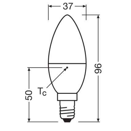 Светодиодная лампочка VALUE B40 E14/4,9W/230V 6500K - Osram