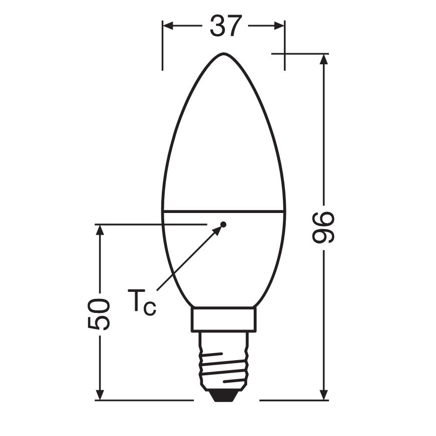 Светодиодная лампочка VALUE B40 E14/4,9W/230V 6500K - Osram