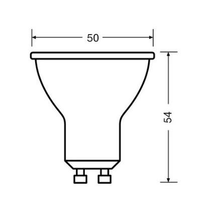 Светодиодная лампочка VALUE PAR16 GU10/4,5W/230V 4000K 36° белый - Osram