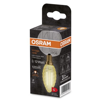 Светодиодная лампочка VINTAGE E14/1,5W/230V 2400K - Osram