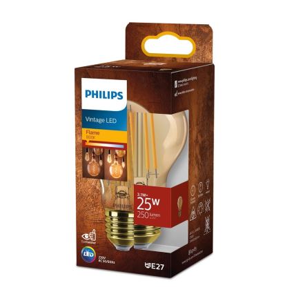 Светодиодная лампочка VINTAGE Philips A60 E27/3,1W/230V 1800K