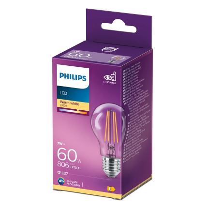 Светодиодная лампочка VINTAGE Philips A60 E27/7W/230V 2700K