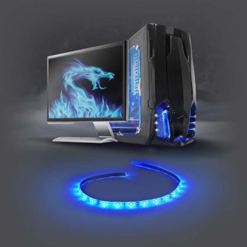Светодиодная лента для ПК с источником питания SATA 50 см 12V/SA синий