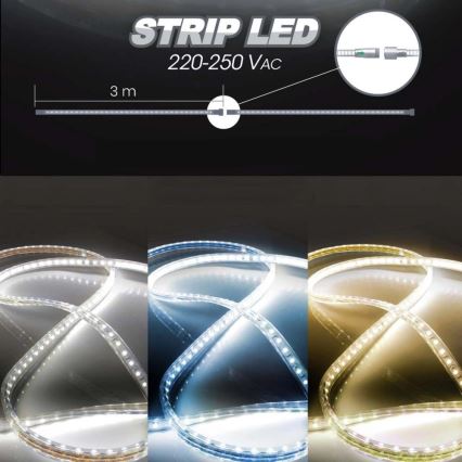 Светодиодная лента EASY CONNECT LED/14,4W/230V 3 м IP67 холодный белый
