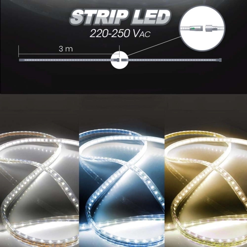 Светодиодная лента EASY CONNECT LED/14,4W/230V 3 м IP67 холодный белый