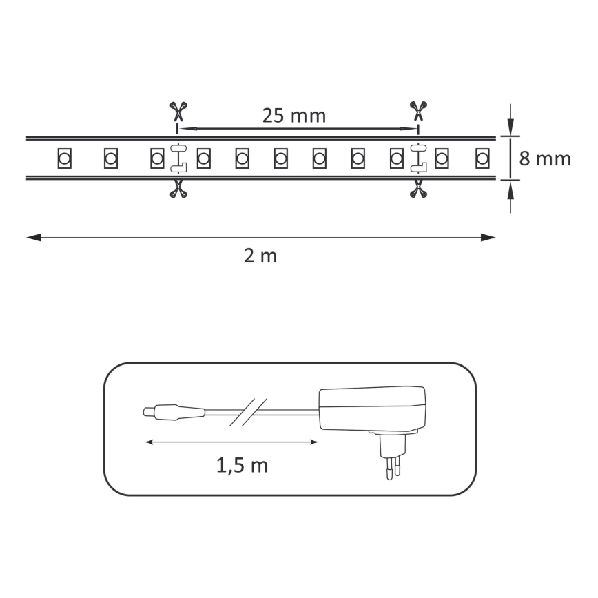 Светодиодная лента LED/18W/12V 2 м 4000K IP65