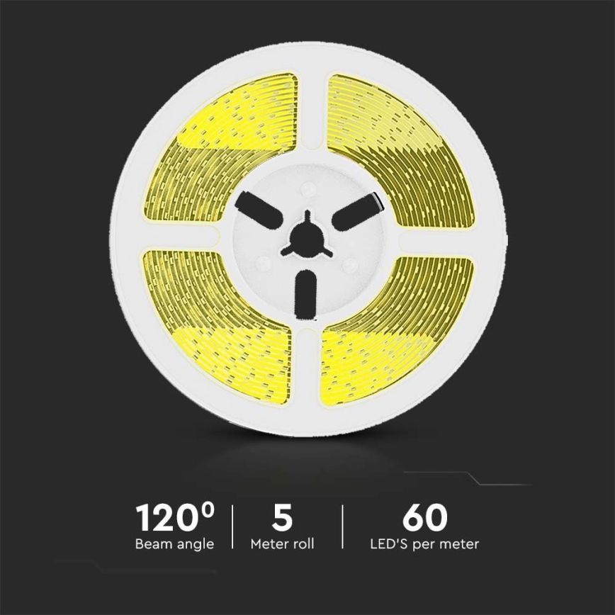 Светодиодная лента на солнечной батарее с регулированием яркости LED/1,2W/3,7V 4000K IP67 5 м + дистанционное управление