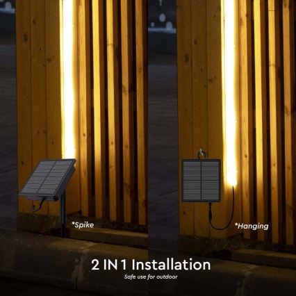 Светодиодная лента на солнечной батарее с регулированием яркости LED/1,2W/3,7V 4000K IP67 5 м + дистанционное управление