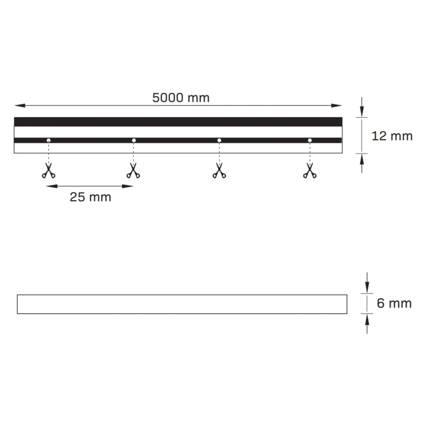 Светодиодная лента NEON 5 м LED/27W/12V 4000K IP65