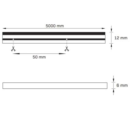 Светодиодная лента NEON 5 м LED/48W/24V 4000K IP65