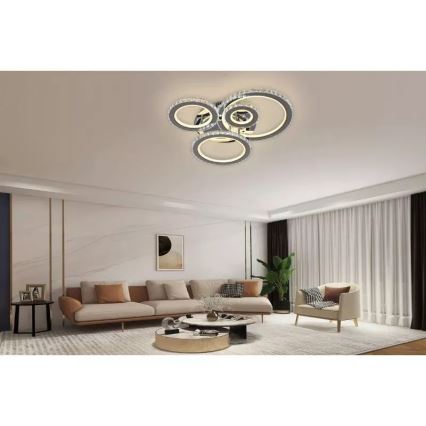 Светодиодная регулируемая накладная люстра LED/120Вт/230В 3000-6500К + пульт дистанционного управления