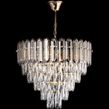 Светодиодная люстра на цепи 9×E27 (макс. 60 Вт) / 230 В + 6×LED 6 Вт, диаметр 50 см, золотая