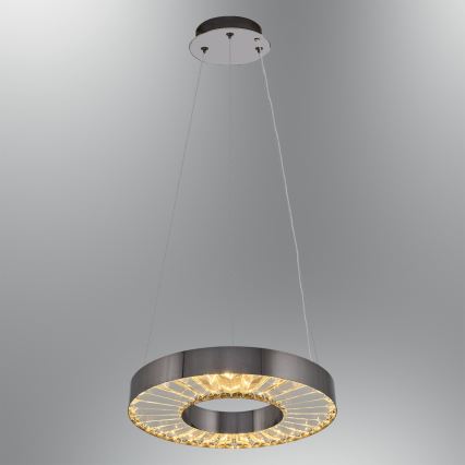 Светодиодная люстра на подвесе JESI LED/35W/230V 3000K диаметр 40 см серебристая