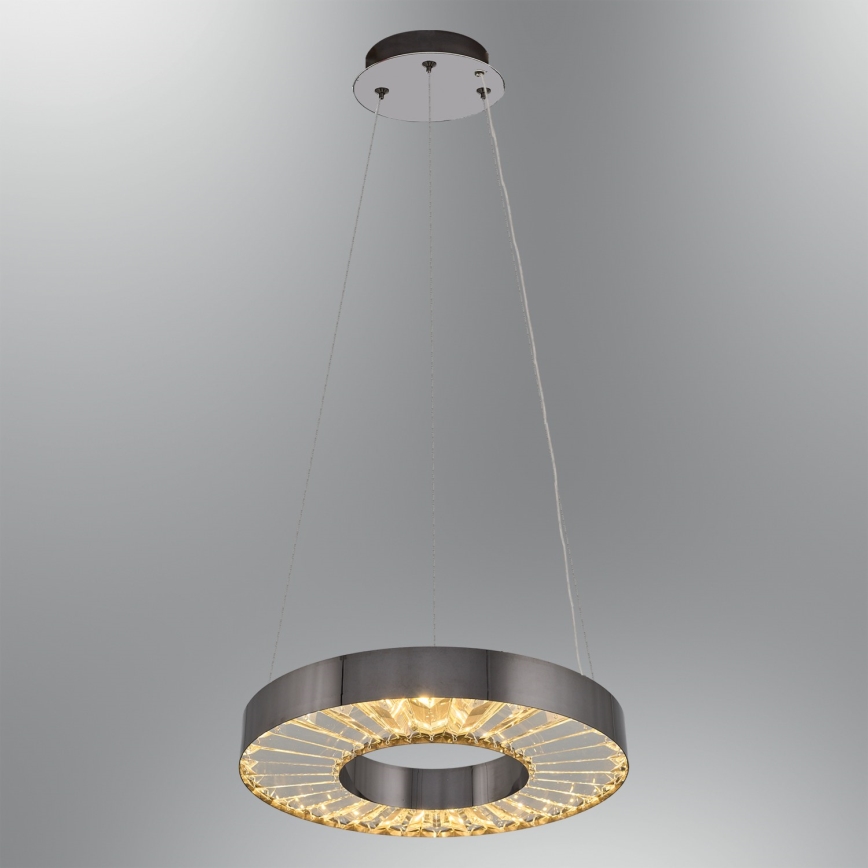 Светодиодная люстра на подвесе JESI LED/35W/230V 3000K диаметр 40 см серебристая
