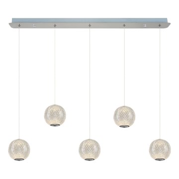 Светодиодная люстра на проводе CREMONA 5xLED/5W/230V 3000K матовый хром