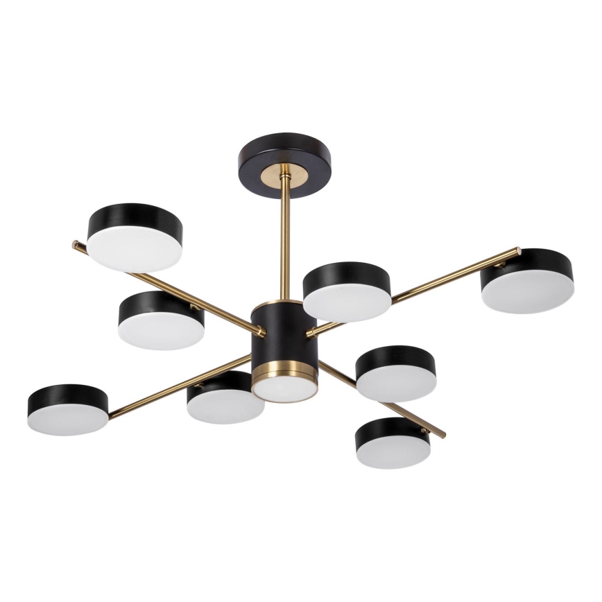 Светодиодная люстра на штанге 8xLED/7W/230V + LED/6W 3000-6000K диаметр 77 см золотистый/черный