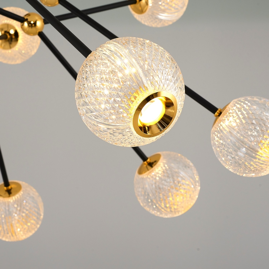 Светодиодная люстра на штанге GELA 16xLED/5W/230V 3000K черный/золотой