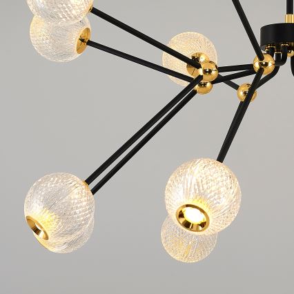 Светодиодная люстра на штанге GELA 16xLED/5W/230V 3000K черный/золотой