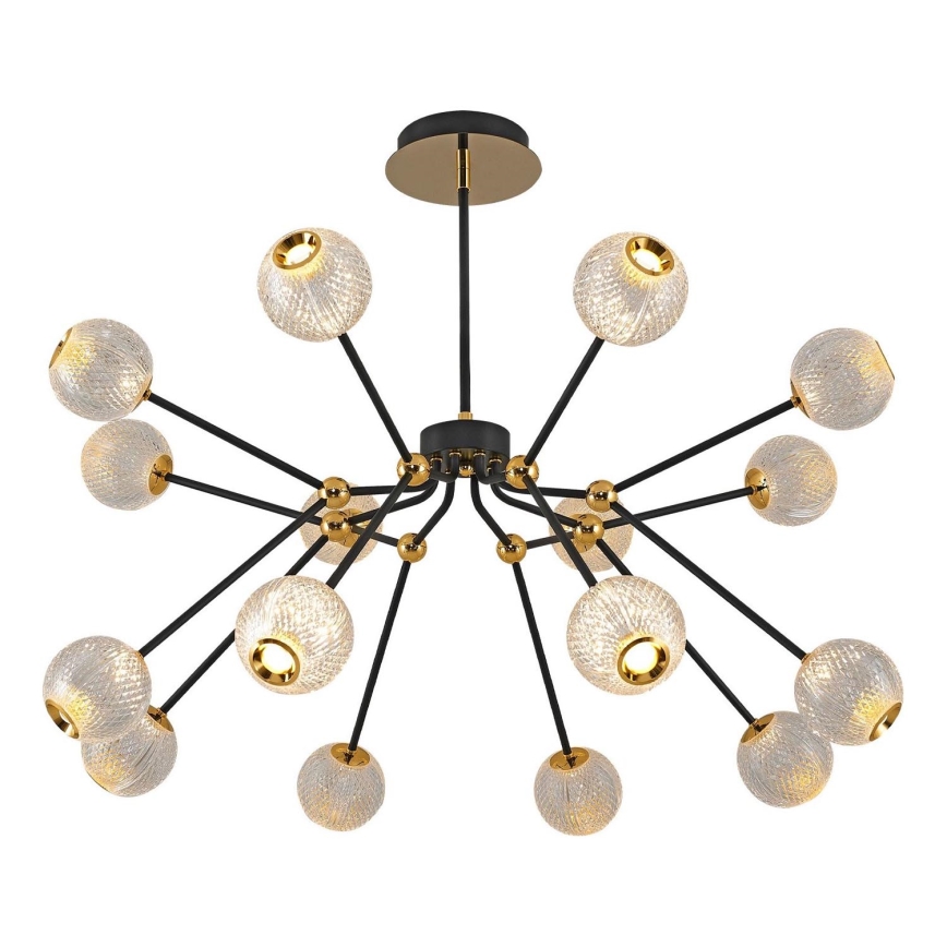 Светодиодная люстра на штанге GELA 16xLED/5W/230V 3000K черный/золотой