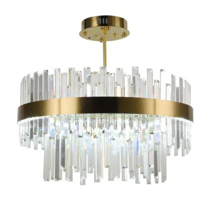 Светодиодная хрустальная люстра на штанге с регулированием яркости LED/80W/230V 3000-6500K золотистый + дистанционное управление