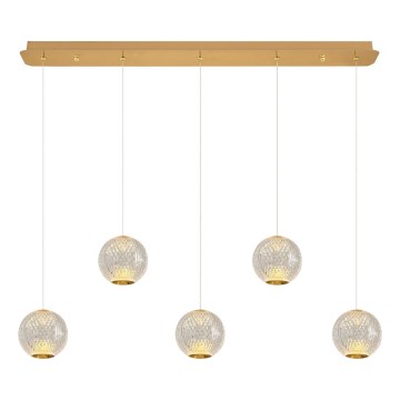 Светодиодная люстра на тросах CREMONA 5xLED/5W/230V 3000K золотая