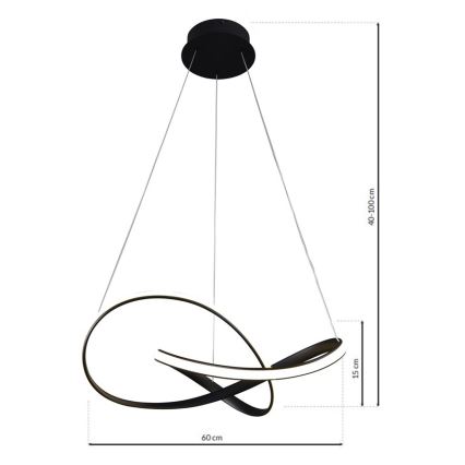 Светодиодная люстра на тросе CAPPIO LED/36W/230V черная